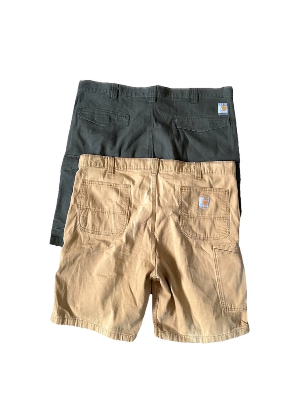 [Lot Of 2] Carhartt Men's Size 42 Relaxed Fit Olive Green Cargo Work Shorts 10"